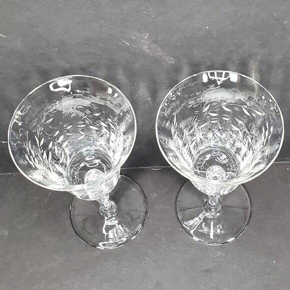 Water Goblet Rembrandt by Rock Sharpe Vtg 7.75" Floral Lot of 2 - Picture 9 of 12